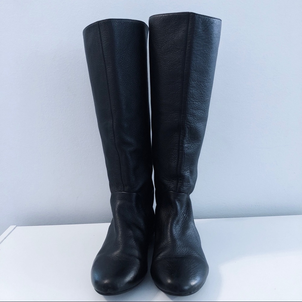 DV Dolce Vita Girls Tall Boot Black Leather Size 2